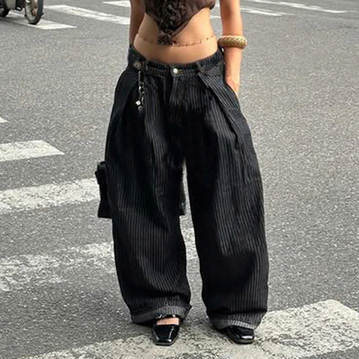 Pinstripe Baggy Pants