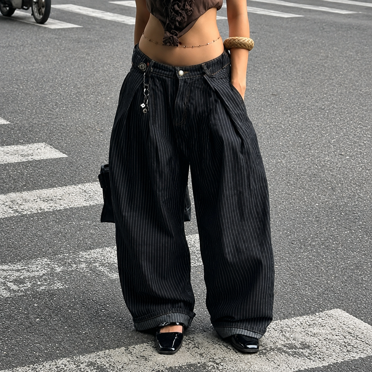 Pinstripe Baggy Pants