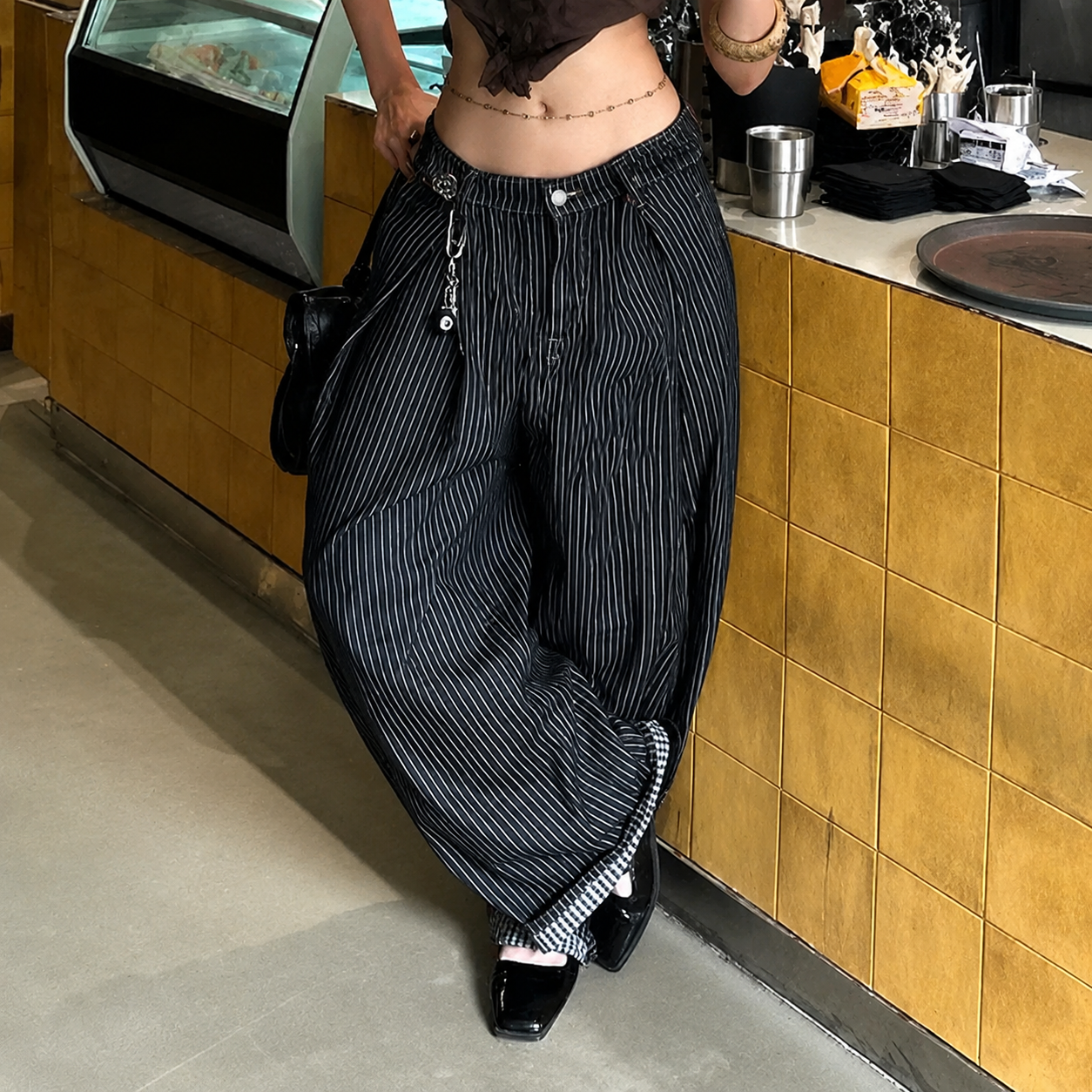 Pinstripe Baggy Pants