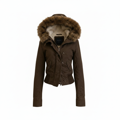 Y2K Fur Hooded Jacket - Sans mannequin